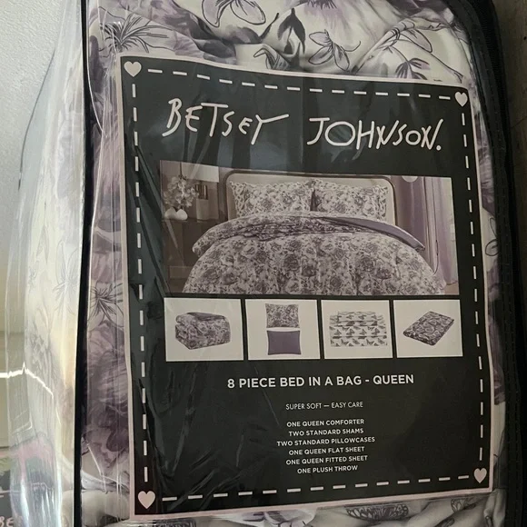 Betsey Johnson Lavender Floral Comforter Set - Queen